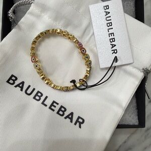 BaubleBar Multi-Color Crystal Stretch Bracelet – Gold Tone – NWT